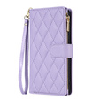 Чохол-сумка для Samsung Galaxy S25 Edge, Rhombus Crossbody Leather, фіолетовий