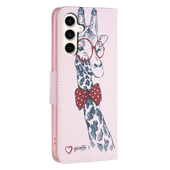 Откидной чехол для Samsung Galaxy S23 FE, Wallet, Giraffe розовый