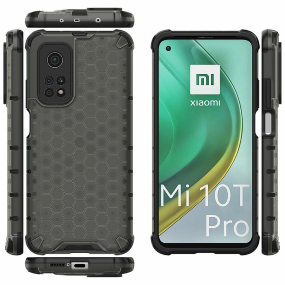 Панцирный чехол Honeycomb для Xiaomi Mi 10T 5G/10T Pro 5G - Smoke Black