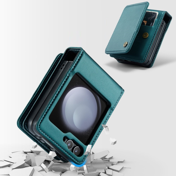 CASEME флип-кейс для Samsung Galaxy Z Flip5 5G, Litchi Wallet, зелёный