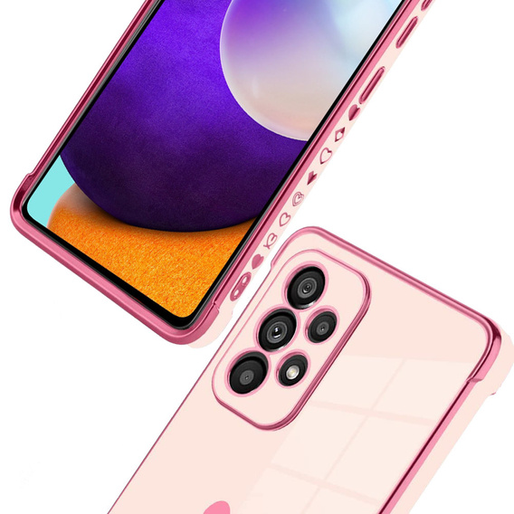 Чехол до Samsung Galaxy A52/A52S, Electro heart, розовый rose gold