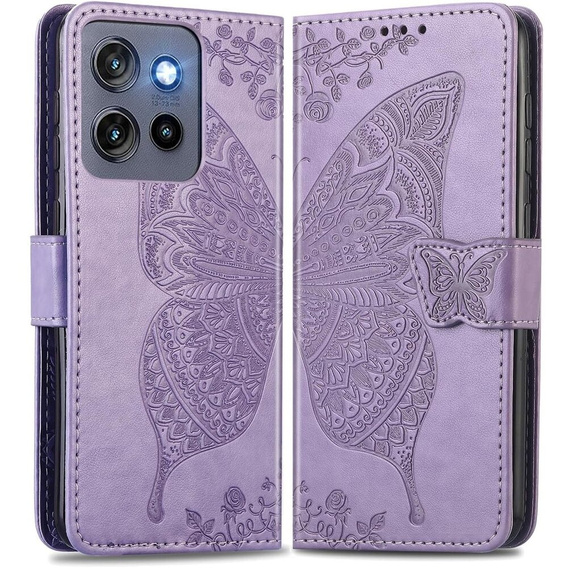 Чохол-книжка для Motorola Edge 50 Neo / Motorola ThinkPhone 25, Butterfly, фіолетовий