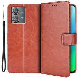 Откидной чехол для Motorola Edge 40 Neo, Crazy Horse Wallet, коричневый