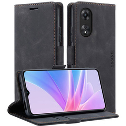 Чехол для Oppo A78 5G, ERBORD Vintage, бумажник с клапаном, чёрный