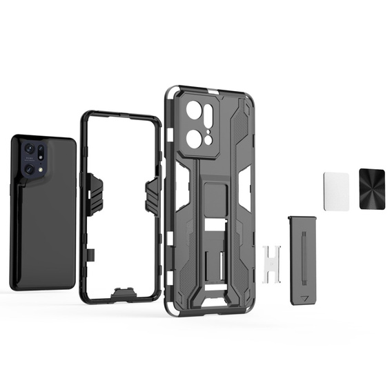 Чехол до Oppo Find X5 Pro, Military kickstand, чёрный