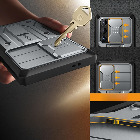 Чехол для Samsung Galaxy S24 Ultra, Tongate MECH Series Clip, серый