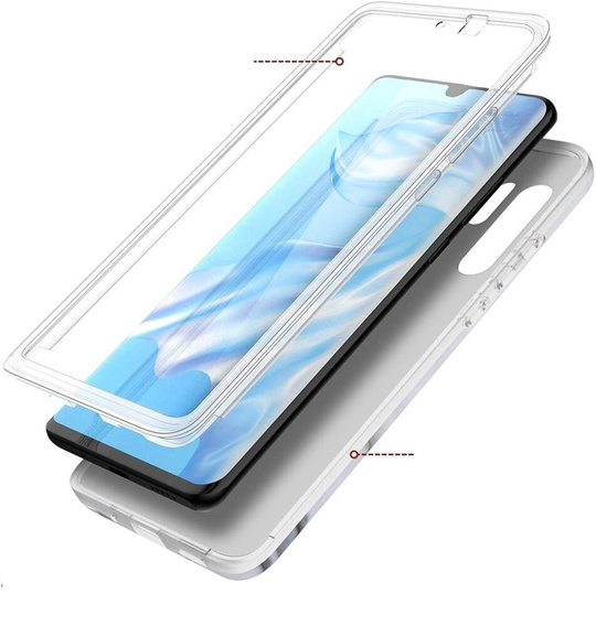 Чехол до Huawei P30 Pro, Suritch Full Body Marble, белый