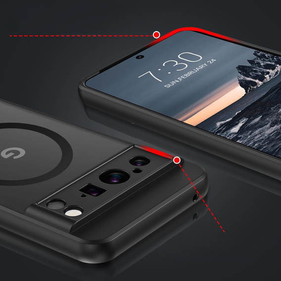 Чехол для Google Pixel 8 Pro, для MagSafe, ERBORD Matt Case, чёрный