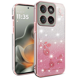 Чохол з блискітками Glitter Flower для Motorola Edge 70