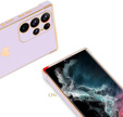 Чехол для Samsung Galaxy S24 Ultra, Electro heart, фиолетовый + полное клеевое керамическое стекло
