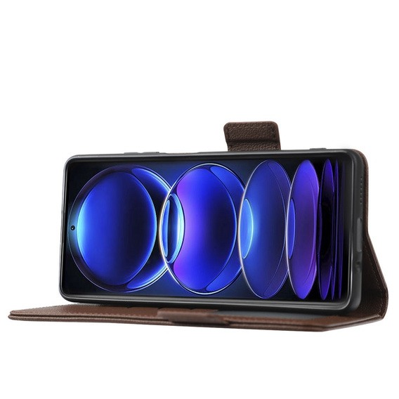 Чохол-книжка для Xiaomi Redmi Note 12 5G / POCO X5 5G, Wallet Litchi Magnet, коричневий