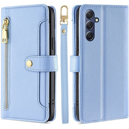 Откидной чехол для Samsung Galaxy A16, Wallet Zipper Pocket, синий