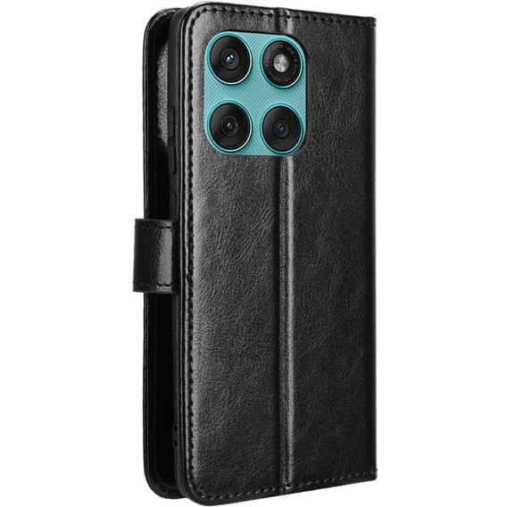 Футляр з клапаном для Motorola Edge 60 / 60 Fusion, Crazy Horse Wallet, чорний