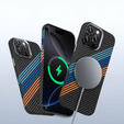 Чохол для iPhone 13 Pro, Carbon Fiber MagSafe, темно-синій
