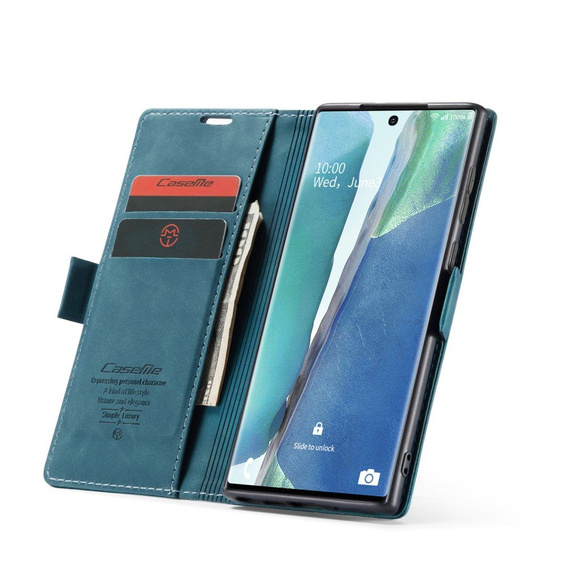 Чехол CASEME для Samsung Galaxy Note 20 Ultra, Leather Wallet Case, зелёный