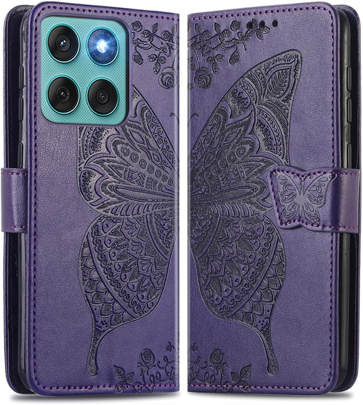 Чохол-книжка для Motorola Edge 60 / 60 Fusion, Butterfly, фіолетовий