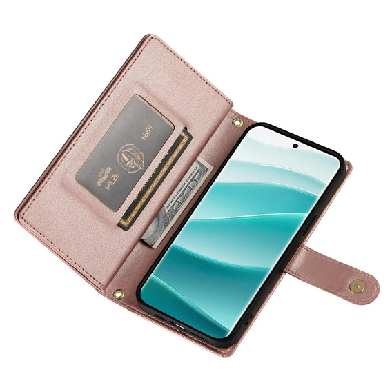 Чохол з клапаном і кишенею на блискавці для Xiaomi Redmi Note 15 Pro 5G