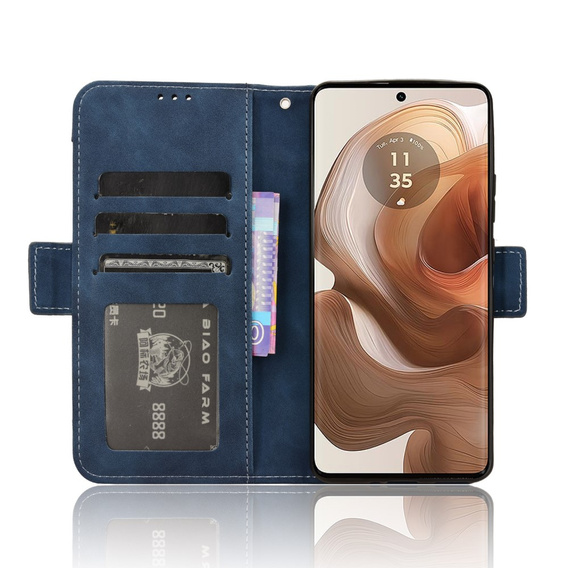 Откидной чехол для Motorola Edge 50 Ultra, Card Slot, темно-синий
