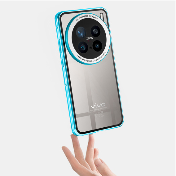 Чехол для Vivo X200 Pro 5G, Magnetic Dual Glass, синий