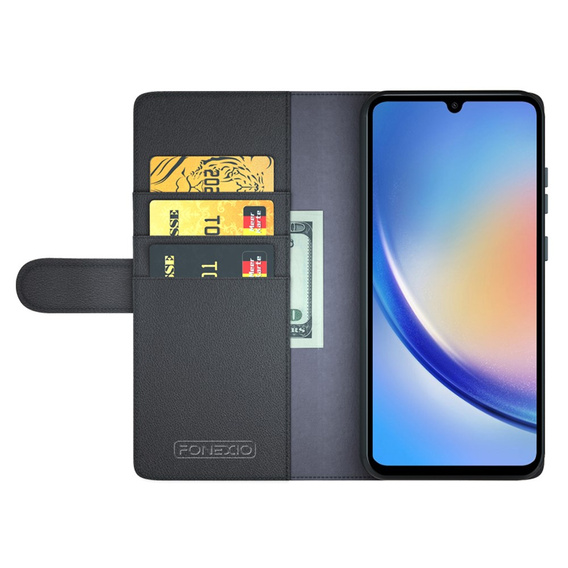 Чохол-фліп для Samsung Galaxy A35 5G, Split Leather, чорний