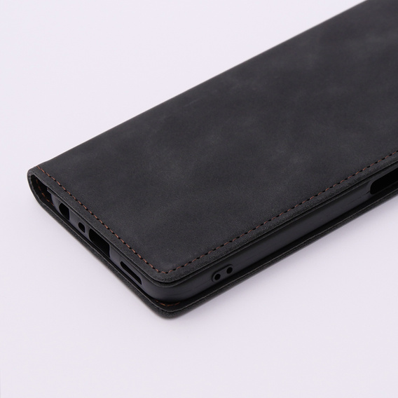 Чехол для Oppo A78 5G, ERBORD Vintage, бумажник с клапаном, чёрный