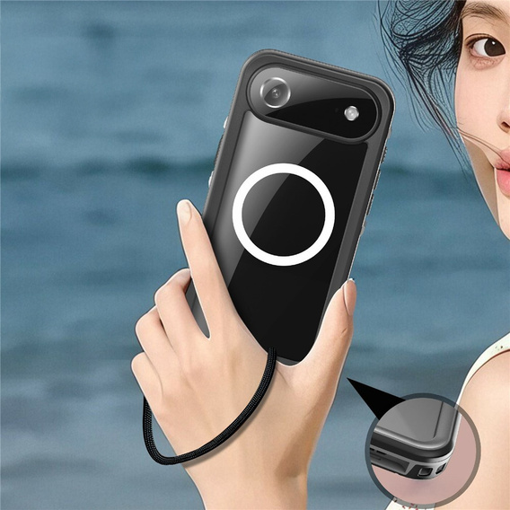 Чохол для iPhone Air, водонепроникний IP68, SHELLBOX MagSafe, чорний