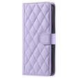 Чохол-сумка для Samsung Galaxy S25 FE, Rhombus Crossbody Leather, фіолетовий