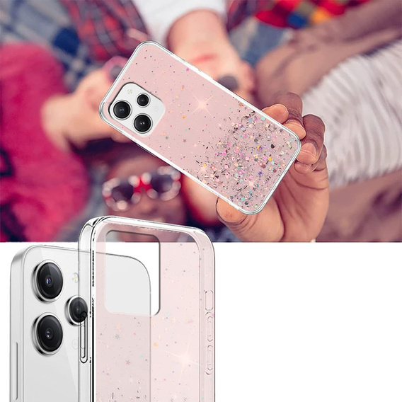 Чехол до Xiaomi Redmi 12, Glittery, розовый