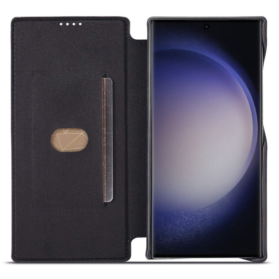 Откидной чехол для Samsung Galaxy S23 Ultra, ERBORD Retro, чёрный