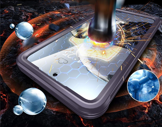 Чохол для Samsung Galaxy S25 FE, Shockproof, зі склом, для MagSafe, фіолетовий