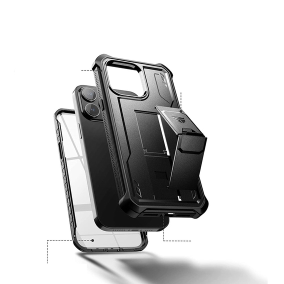 Бронированный чехол для iPhone 14 Pro Max, Dexnor Full Body, чёрный