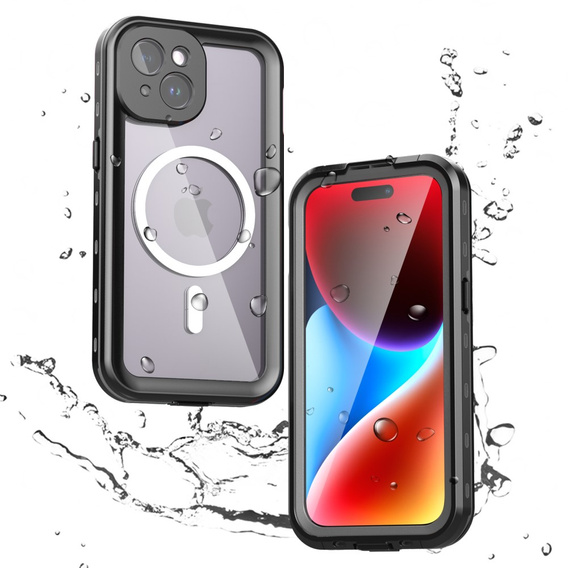 Водонепроникний чохол IP68 для iPhone 15, SHELLBOX MagSafe, чорний