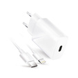 Зарядное устройство  Forcell 20W PD/QC4.0 + Кабель Type-C - Lightning, White