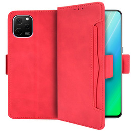 Футляр з клапаном для Huawei Nova Y61, Card Slot, червоний