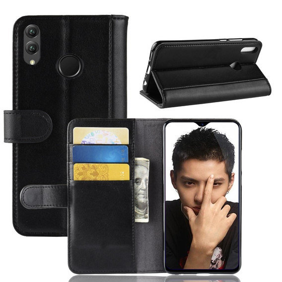 Откидной чехол для Huawei Honor 8X, Split Leather Wallet, чёрный