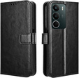 Откидной чехол для Realme C71, Crazy Horse Wallet, чёрный