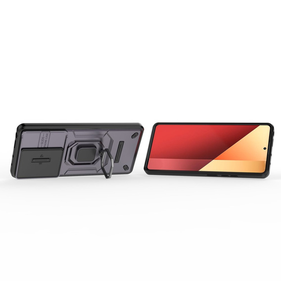 Чехол для Xiaomi Redmi Note 13 Pro 4G / Xiaomi Redmi Note 14S / Xiaomi Poco M6 Pro 4G, KickStand Camera Lens, фиолетовый