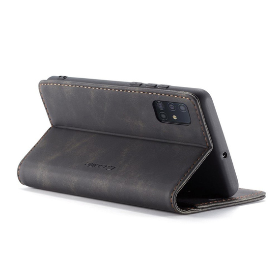 Чехол CASEME для Samsung Galaxy A71, Leather Wallet Case, чёрный