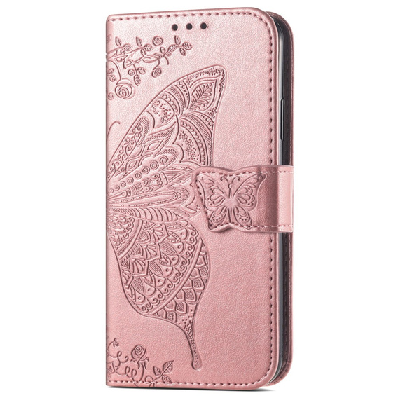 Чохол-книжка для Motorola Moto G73 5G, Butterfly, рожевий rose gold