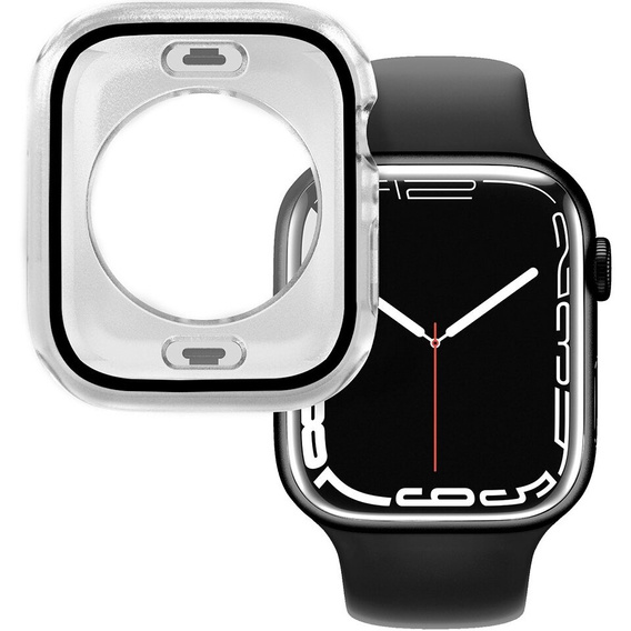 2в1 чохол та захисне скло для годинника Apple Watch 7/8/9 45mm, Transparent