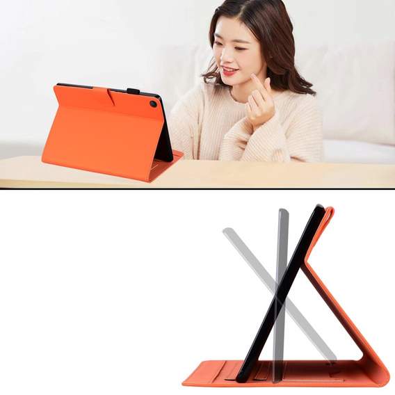 Чехол для Lenovo Tab M10 Plus 10.6 Gen 3, с клапаном, animal, оранжевый
