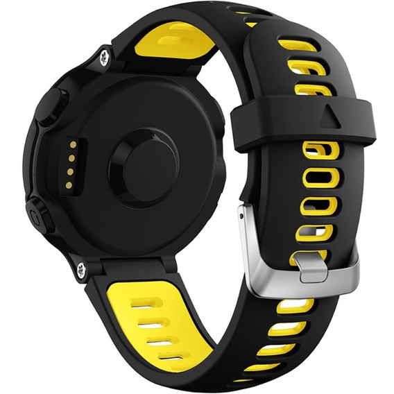 Силіконовий ремінець для Garmin Forerunner 22mm, Black/Yellow