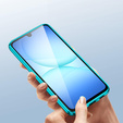 Чехол для Samsung Galaxy A17 5G, магнитное двойное стекло, прозрачный с голубыми боками
