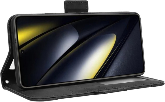 Откидной чехол для Xiaomi Poco F6, Card Slot, чёрный