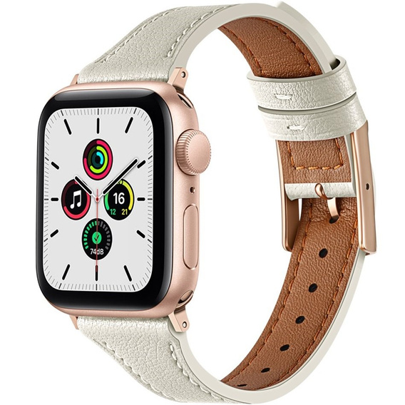Кожаный ремешок для часов 1/2/3/4/5/6/7/8/SE/ULTRA 42/44/45/49mm, Beige
