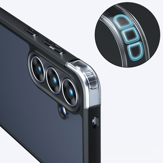 Чoхол до Samsung Galaxy S25 FE, Fusion Hybrid, прозорий / чорний