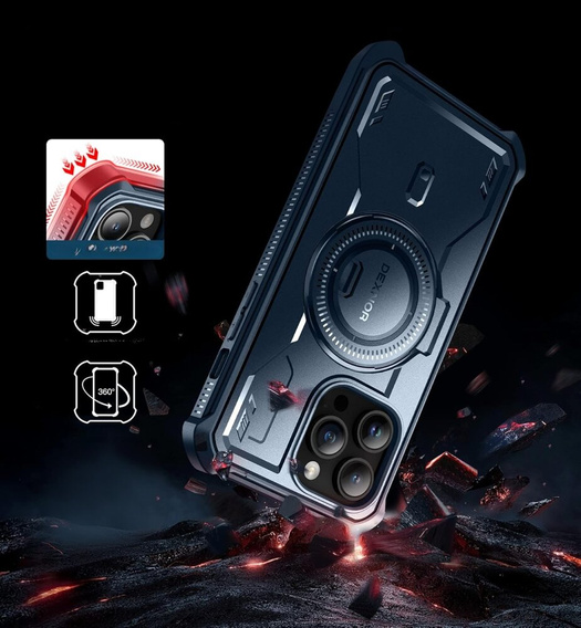 Броньований чохол для iPhone 14 Pro Max, Dexnor Full Body for MagSafe, темно-синій