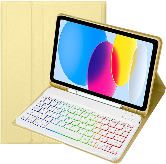 Чехол с подсвечиваемой bluetooth-клавиатурой для iPad 10.9 2022 (10 gen.), жёлтый
