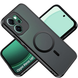 Матовий чохол для Oppo Reno 14F, для MagSafe, напівпрозорий чорний
