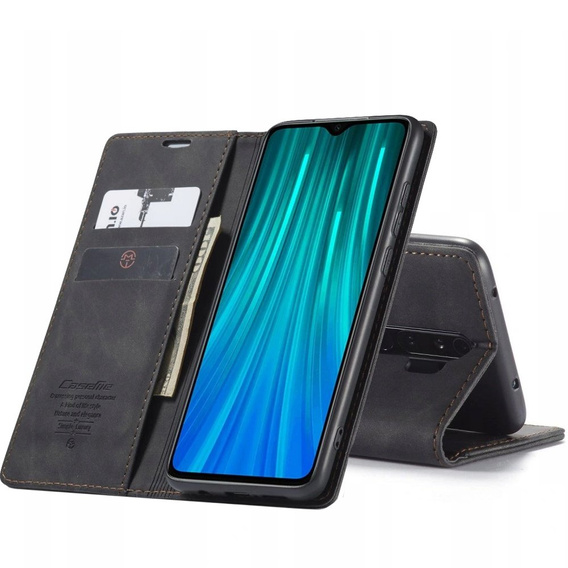 Чехол CASEME для Xiaomi Redmi Note 8 Pro, Leather Wallet Case, чёрный